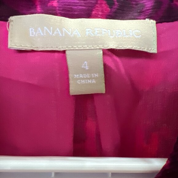 Banana Republic 4 Womens Dressy Top Sleeveless Keyhole Button Loop Lined - Picture 2 of 4